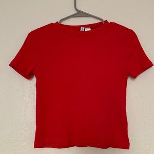 H&M Divided Red Ribbed Sweater